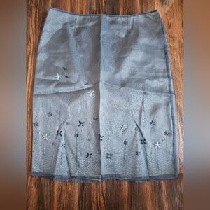 Laundry By Shelli Segal Blue and Gray Skirt
